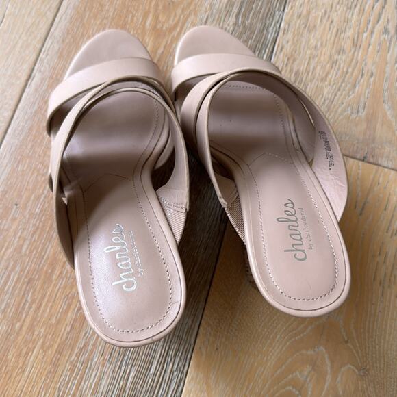 Charles by Charles David Beige Platform Wedge Sandals Size 7.5 - Picture 3 of 7